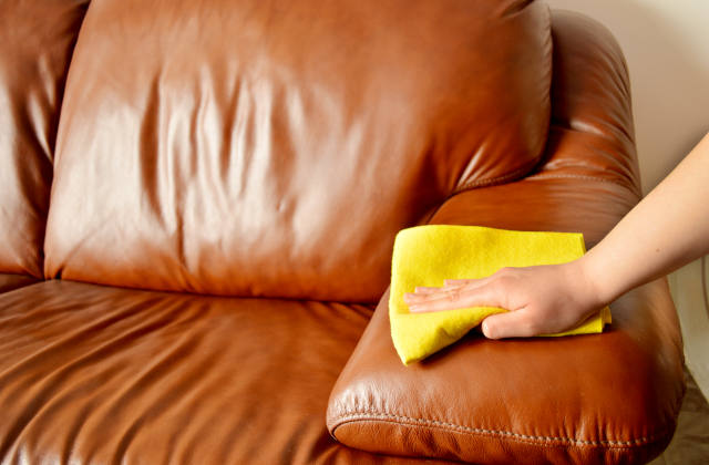 clean a leather sofa