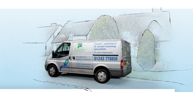 Apple Clean Chichester van in front of houses